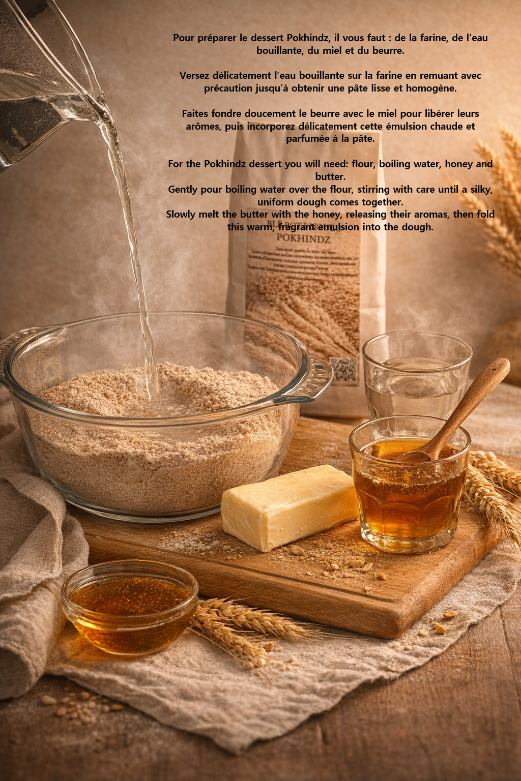 Pokhindz, Farine grillée, fabriquée à partir de grains de blé biologiques, torréfiés et moulus pour un dessert arménien traditionnel, 800 grammes